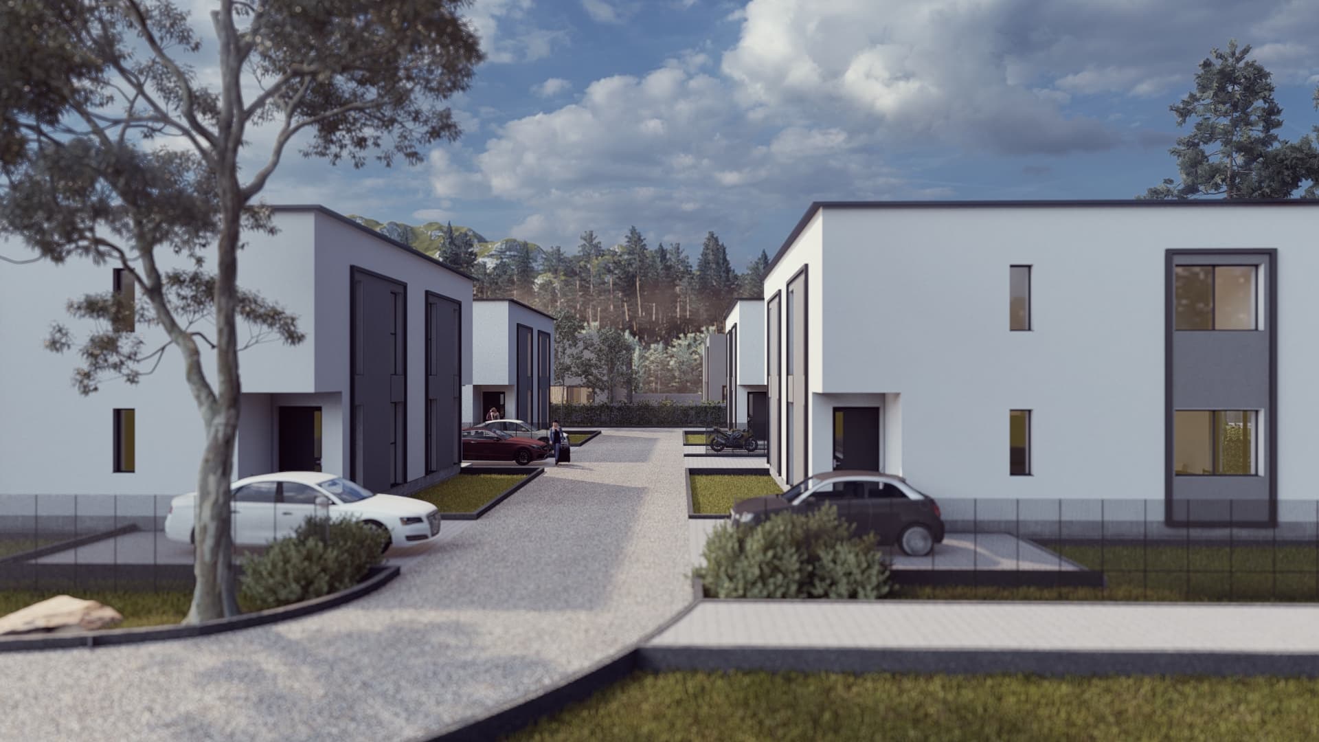 Widok na osiedle — ujęcie z wjazdu