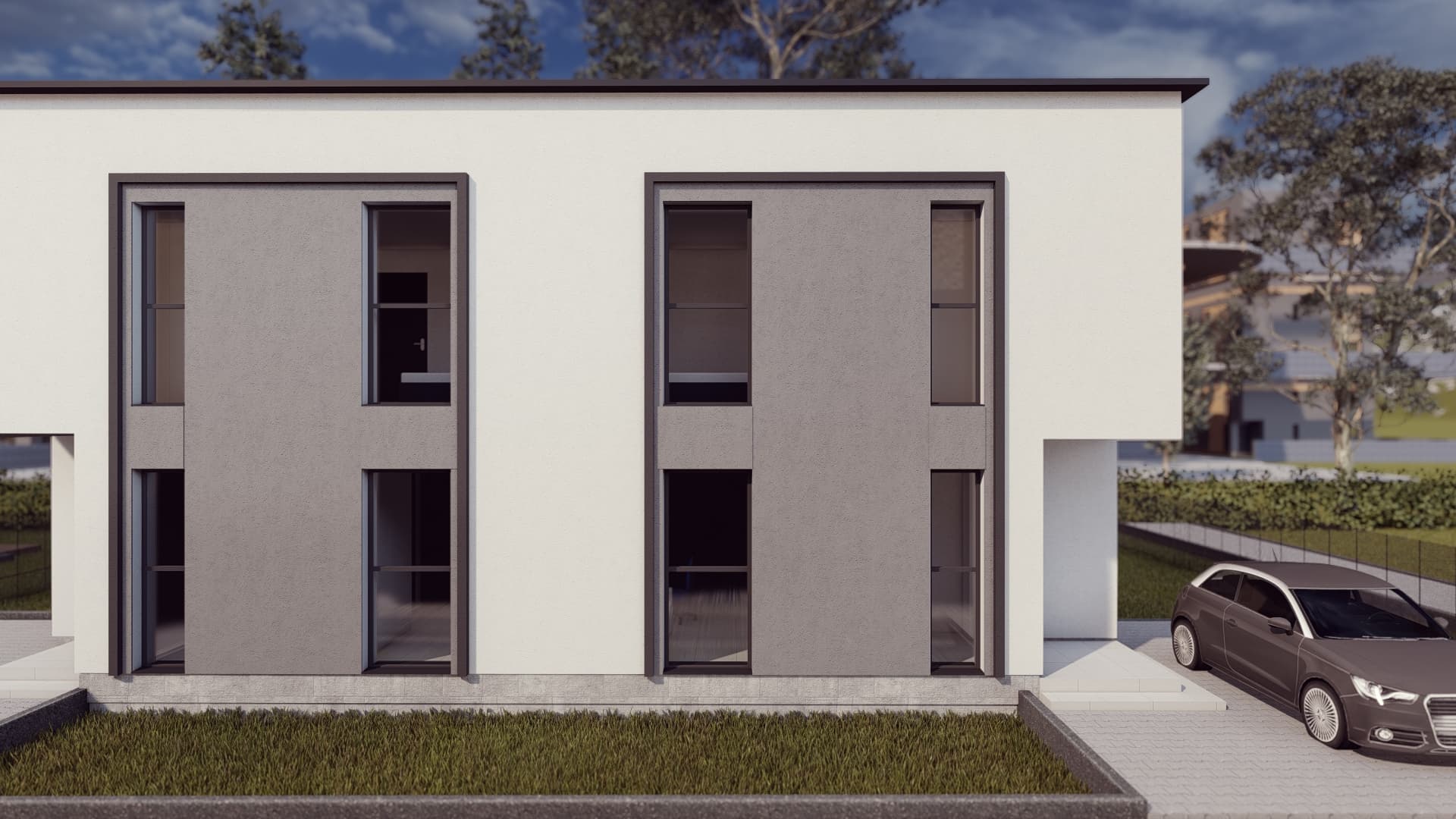 Elewacja tylna z tarasem