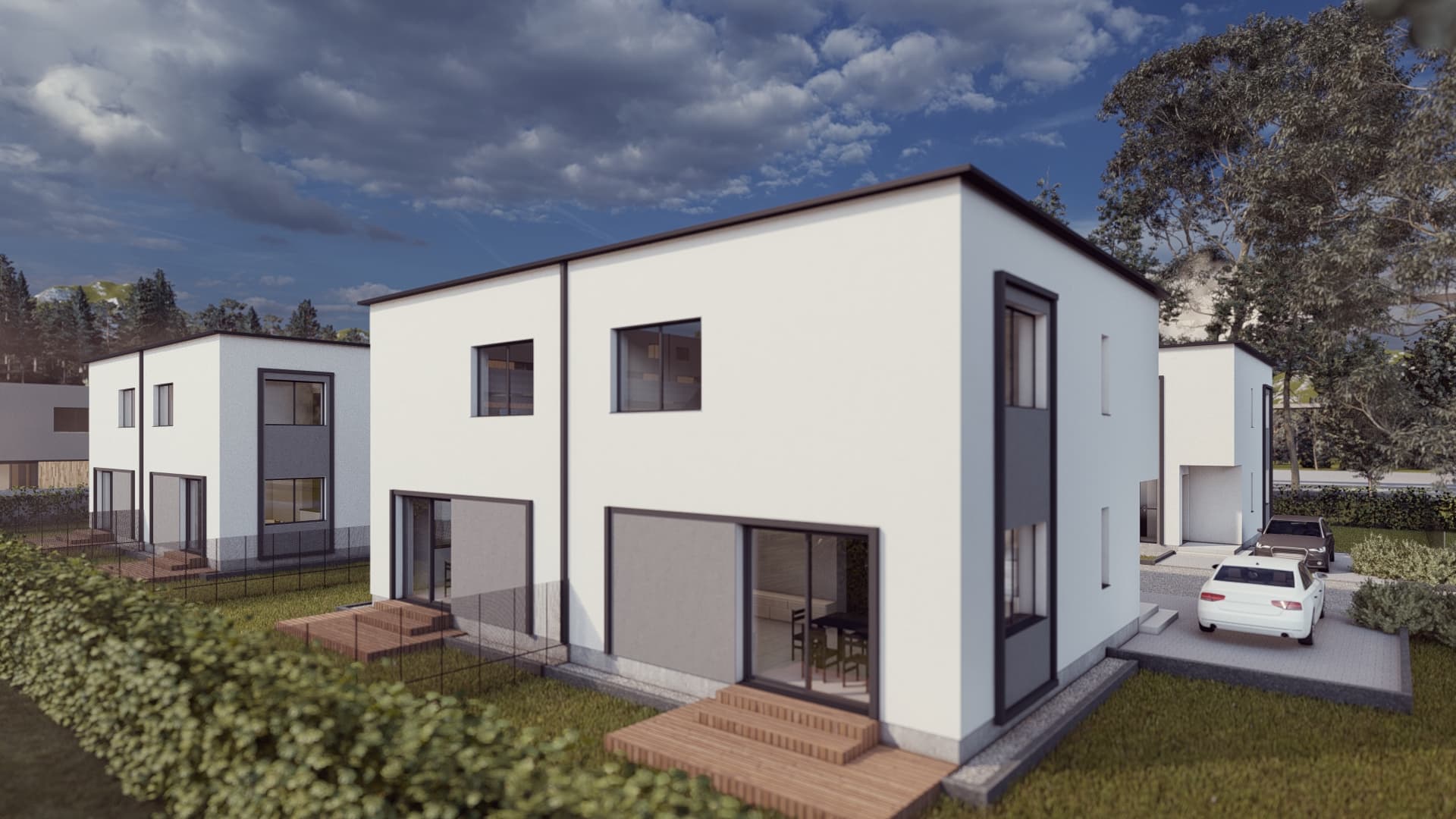 Widok z tyłu — ogród i okolica